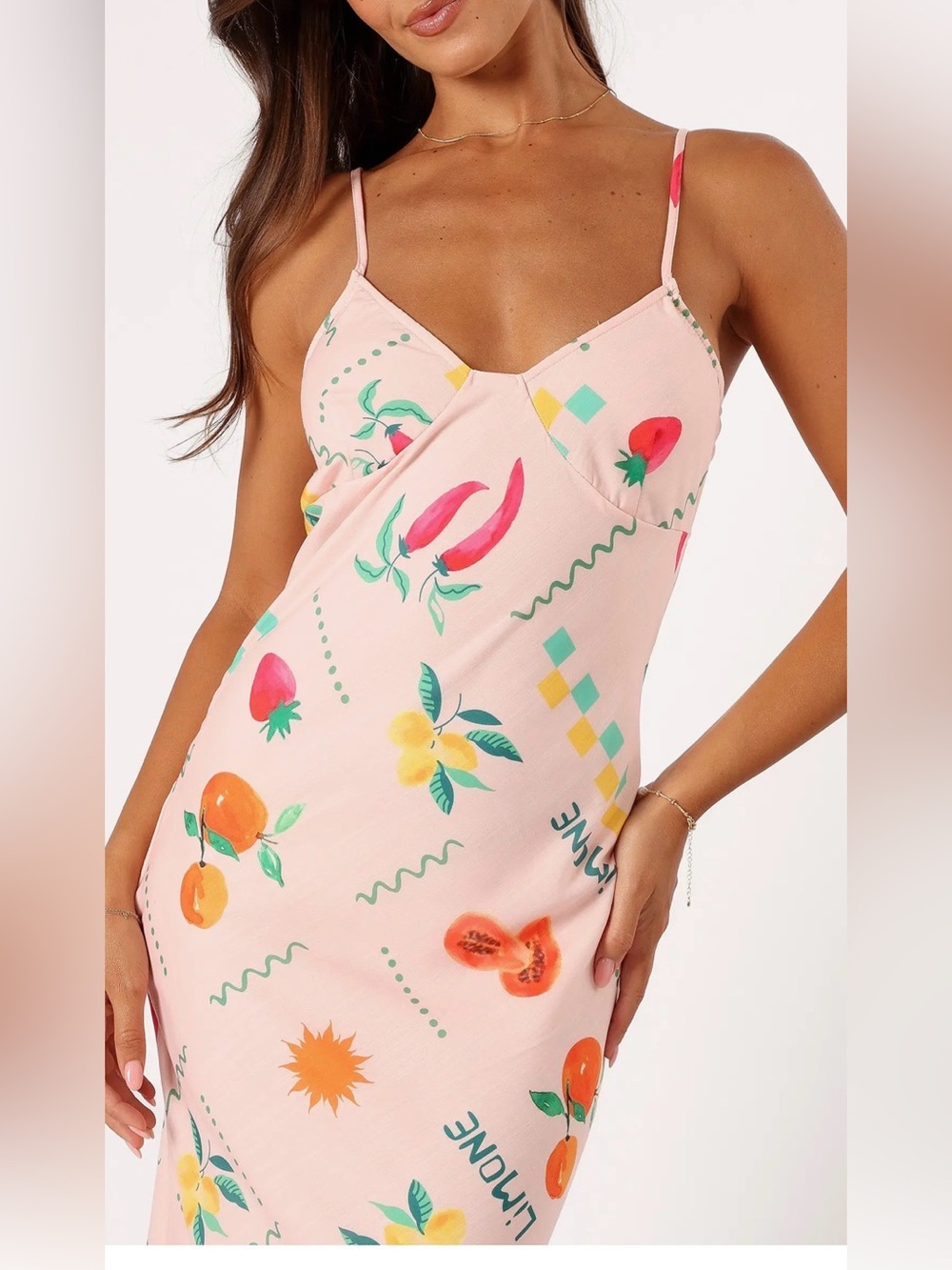 Petal & Pup Frutti Satin Maxi peach Slipdress